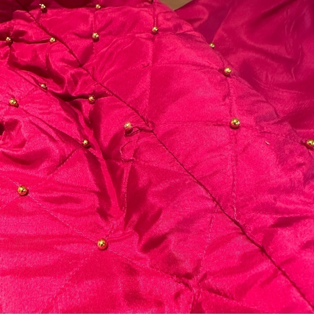 FUDA International Vintage 100% Silk Red Jacket Size XL - Picture 8 of 8